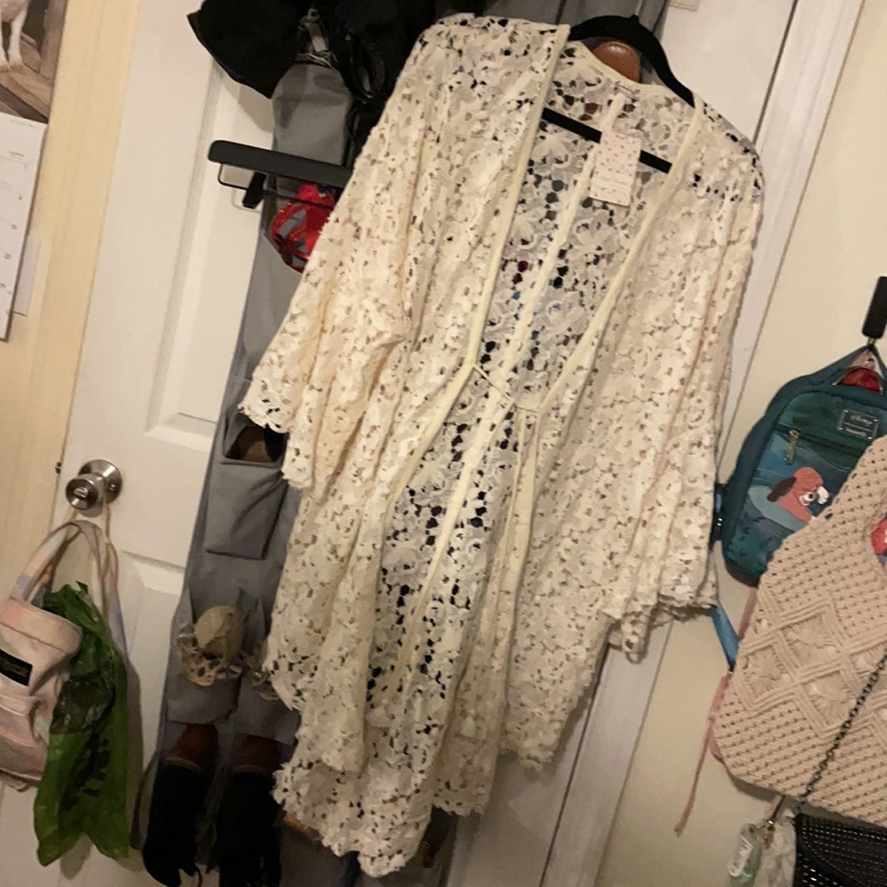 Free People Move Over lace cardigan duster kimono